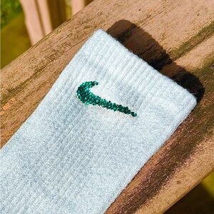 Emerald Green Rhinestone Nike socks